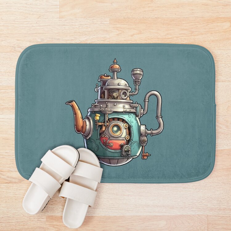 Ghibli Inspired Steampunk Teapot Bath Mat - Image 3