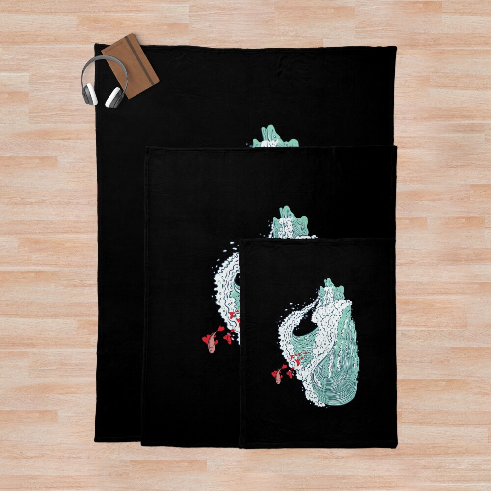 Studio Ghibli Ponyo Waves Throw Blanket - Image 3