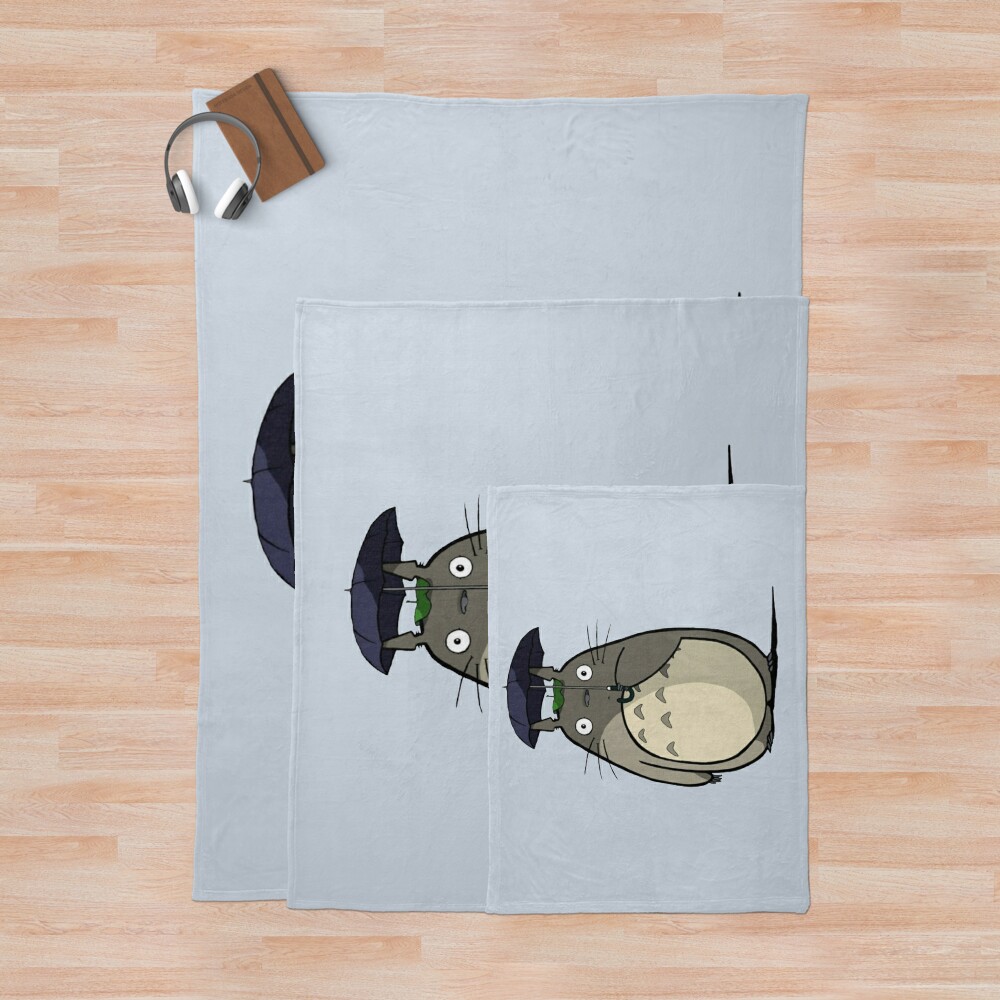 Studio Ghibli My Neighbor Totoro Light Blue Throw Blanket - Image 3