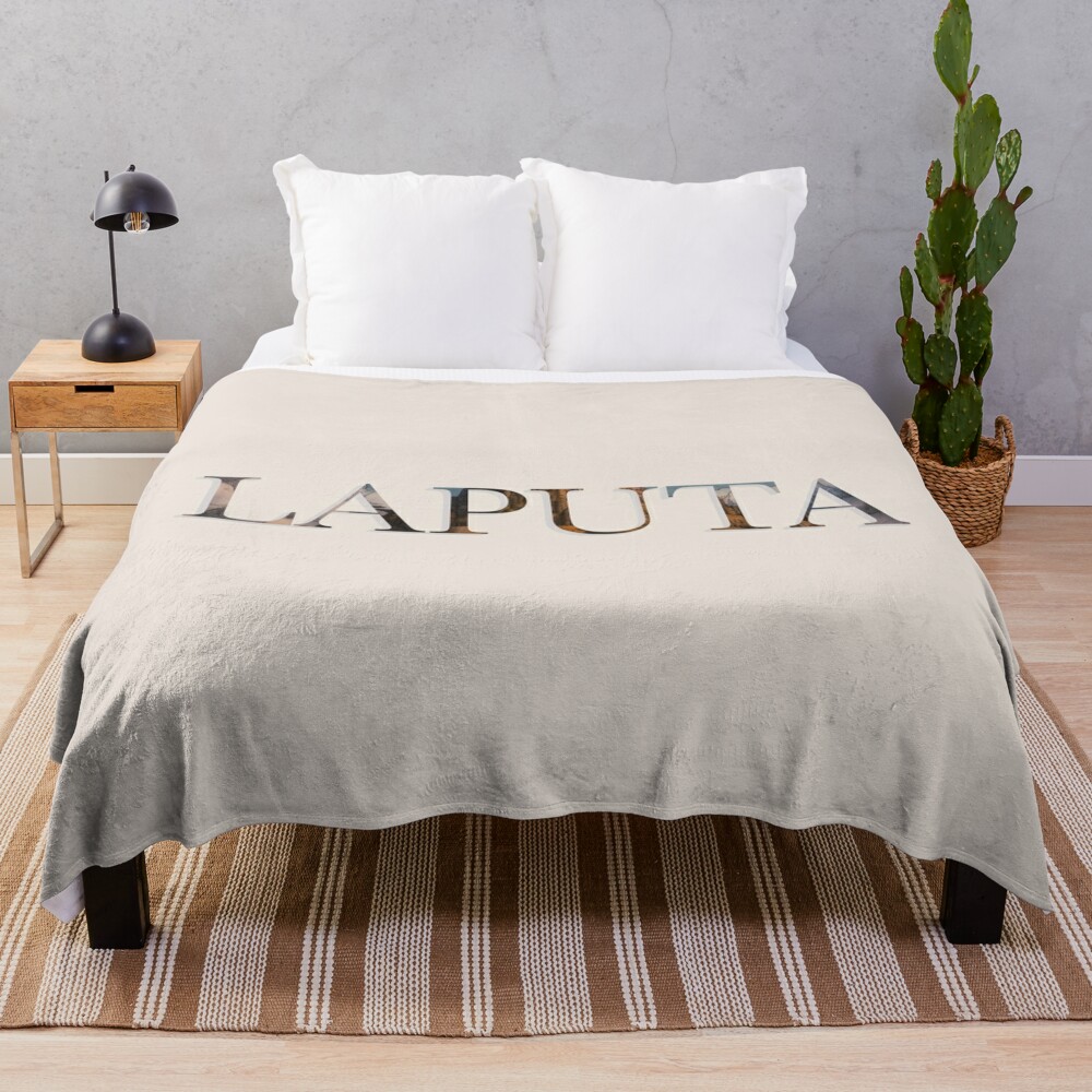 Studio Ghibli Laputa Castle In The Sky Movie Art Throw Blanket