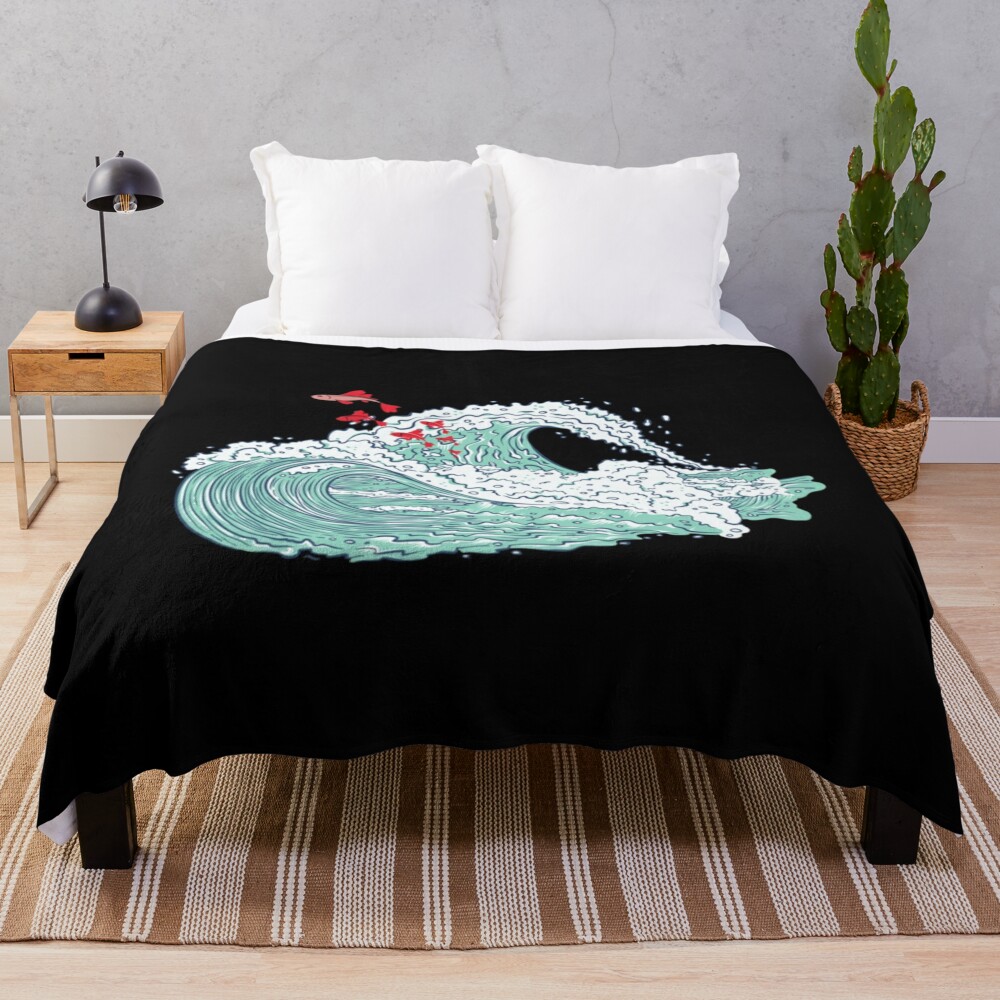 Studio Ghibli Ponyo Waves Throw Blanket
