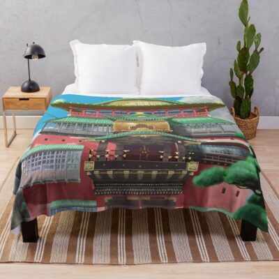 Studio Ghibli Spirited Away The Bathhouse Throw Blanket