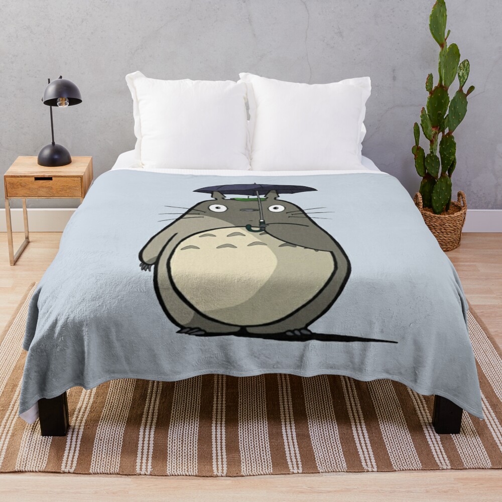 Studio Ghibli My Neighbor Totoro Light Blue Throw Blanket