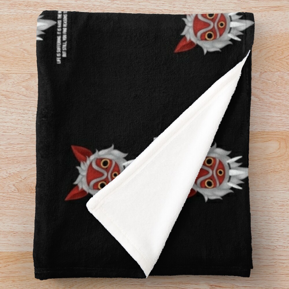 Studio Ghibli Princess Mononoke Quote Graphic Throw Blanket - Image 2