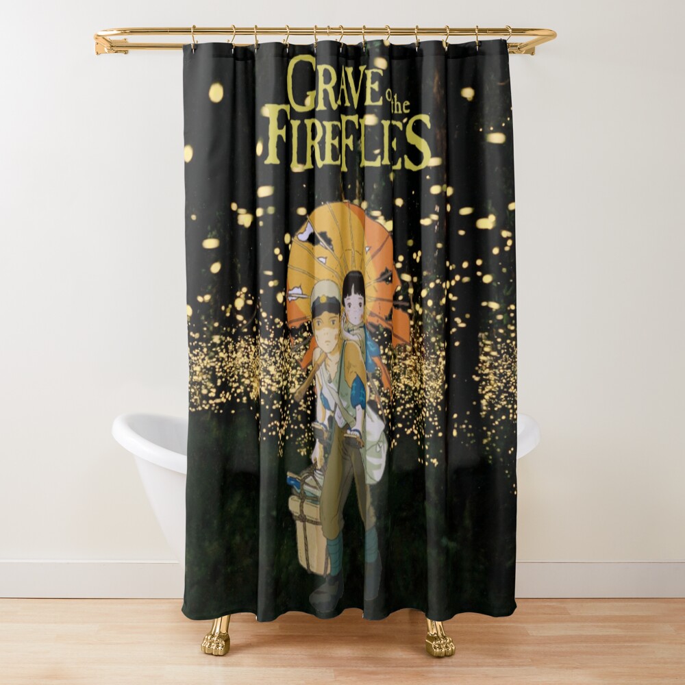 Grave Of The Firefliies With Umbrella Original By Sillyfun Redbubble Com Shower Curtain