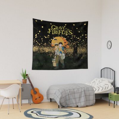 Grave Of The Firefliies With Umbrella Original By Sillyfun Redbubble Com Tapestry