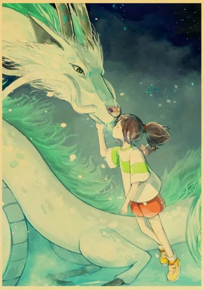 Chihiro & Dragon Haku Spirited Away Poster