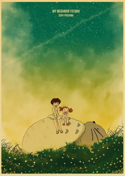 Totoro Smile Canvas Painting Decorative Art Printing Poster