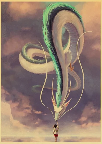 Chihiro & Haku Spirited Away Poster