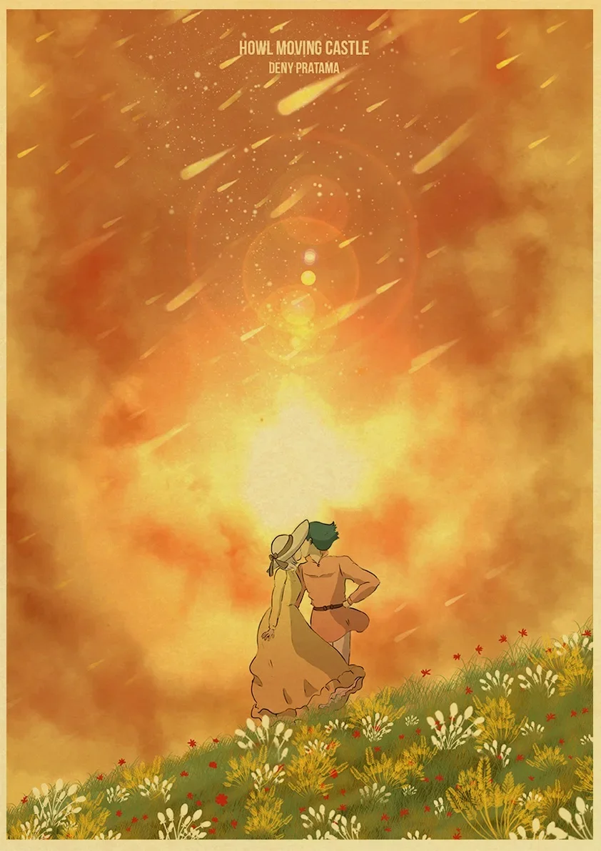 Howl's Moving Castle Merch Sunset Poster