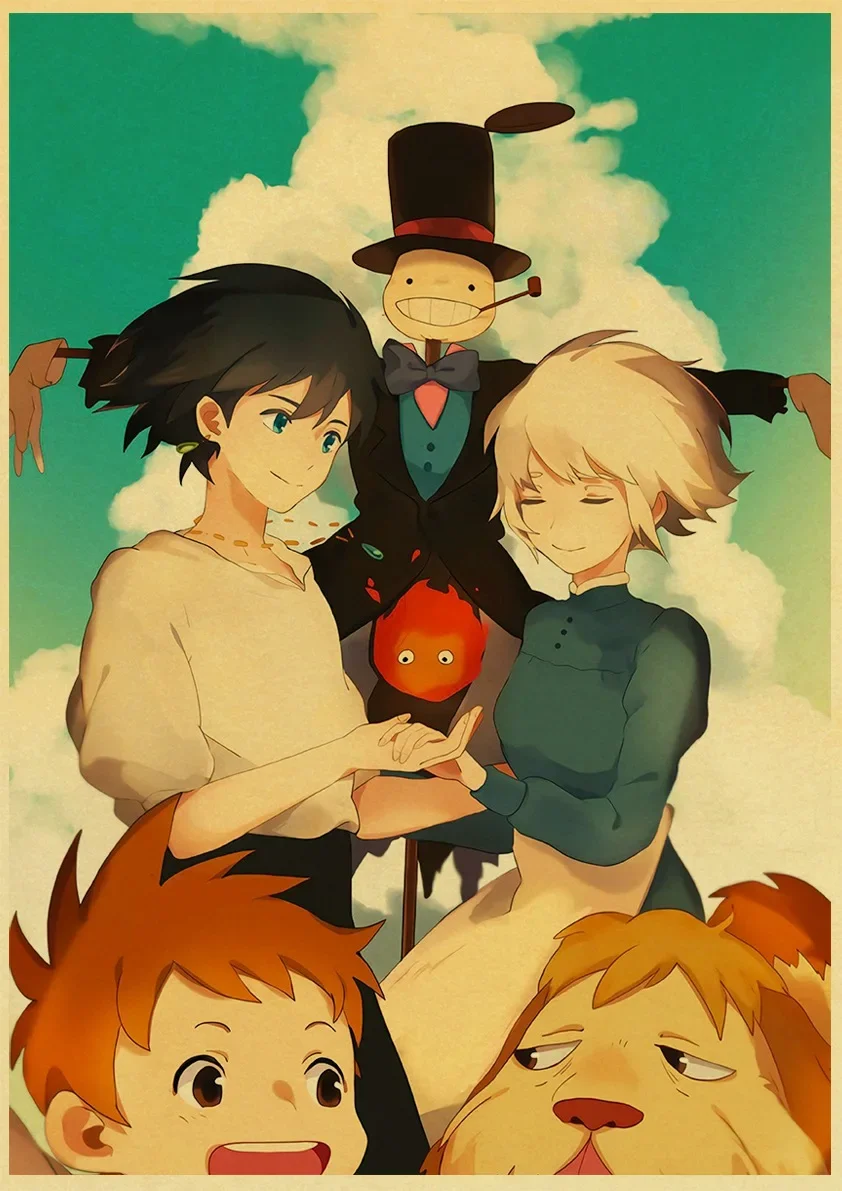 Howl's Moving Castle All Character Art Printing Poster