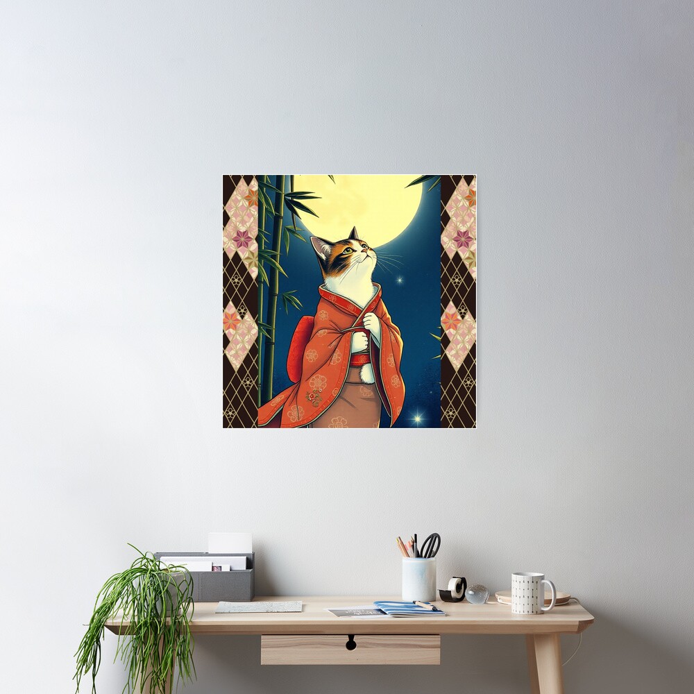Moonlit Kaguya Cat The Bamboo Princess Poster - Image 2
