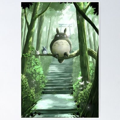 Cute Hanging Totoro Creatures Poster