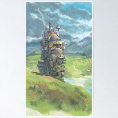 Howl Character Castle Landscape Poster