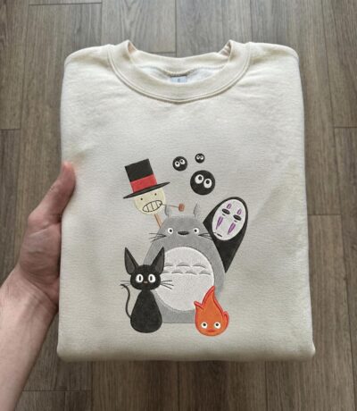 Adorably Cute Studio Ghibli Characters Embroidered Clothing