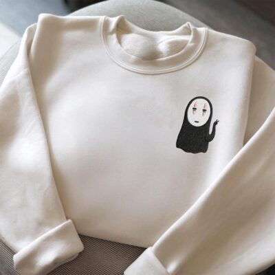 Adorable No Face Character Embroidered Clothing