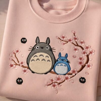 Alternative view of Totoro Cherry Blossom Embroidered Clothing