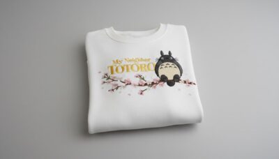 Love Totoro Cherry Blossom Embroidered Clothing