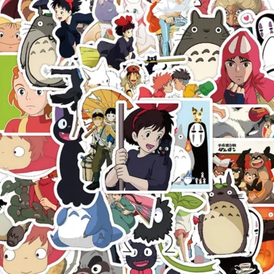 50Pcs Cute Ghibli Characters Waterproof Sticker