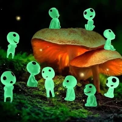 Alternative view of 10Pcs Mini Kodama Glow in the Dark Figure