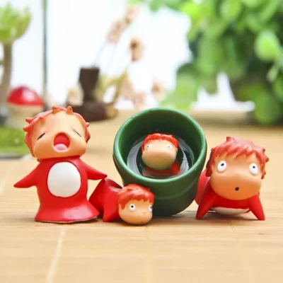 4Pcs/Set Cute Fireflies Girl and Ponyo Anime Action Figure