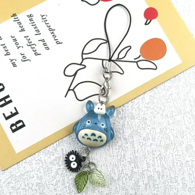 Blue Animal Totoro Charm Soot Sprite Keychain