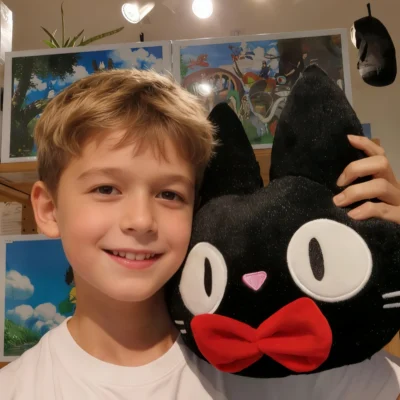 Alternative view of Cute Black Witch Cat JiJi Stuffed Plush