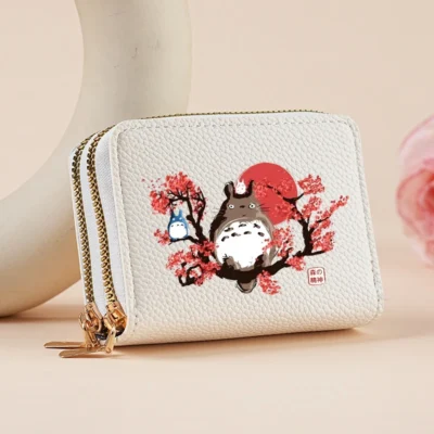 Totoro Red Moon Short Zipper Wallet