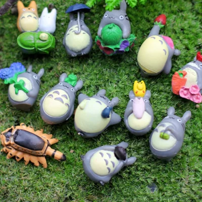 12pcs Cute Mini Totoro Garden Anime Character Action Figure