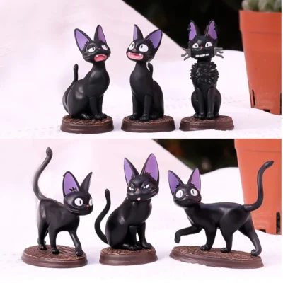 6pcs/set Black Cat Jiji PVC Figure