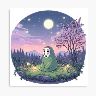 No Face Twilight Ghibli Art Poster