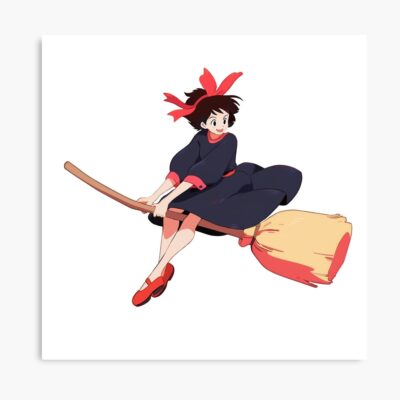 Anime Witch Girl Riding A Broomstick Poster