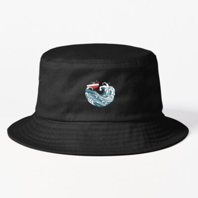 Boat On Big Wave Bucket Hat