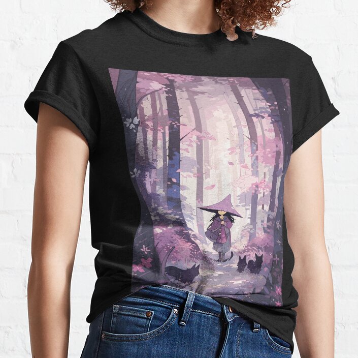Princess Kaguya Mystical Forest Wanderer Enchanted Woodland Journey T-shirt - Image 3