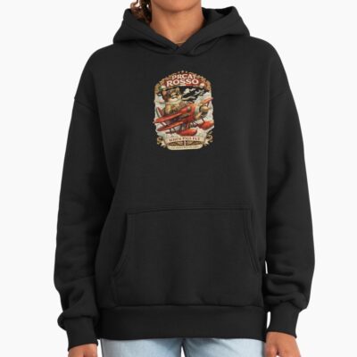 Prcat Rosso When Pigs Fly Italian Pilot Cat Parody Hoodie