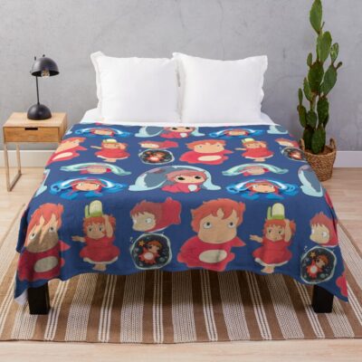 Cute Ponyo Funny Throw Blanket