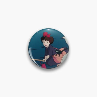 Anime Witch Girl Flying Over The Sea Pin