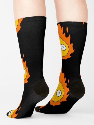 Alternative view of Calcifer Funny Anime Socks