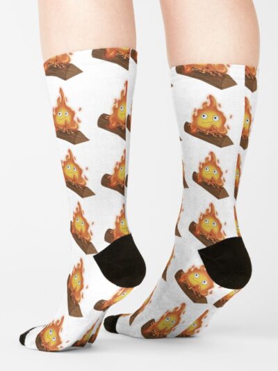 Alternative view of Calcifer Anime Art Socks