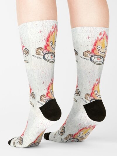 Alternative view of Calcifer Moving Castle Socks