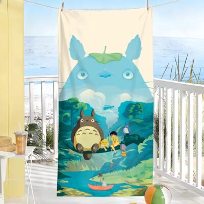 Totoro Forest Landscape Beach Towel